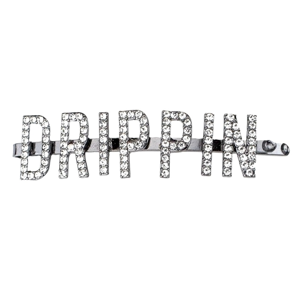 Kitsch x Justine Marjan “DRIPPIN” Crystal Bobby Pin Hair Accessory NEW NIB